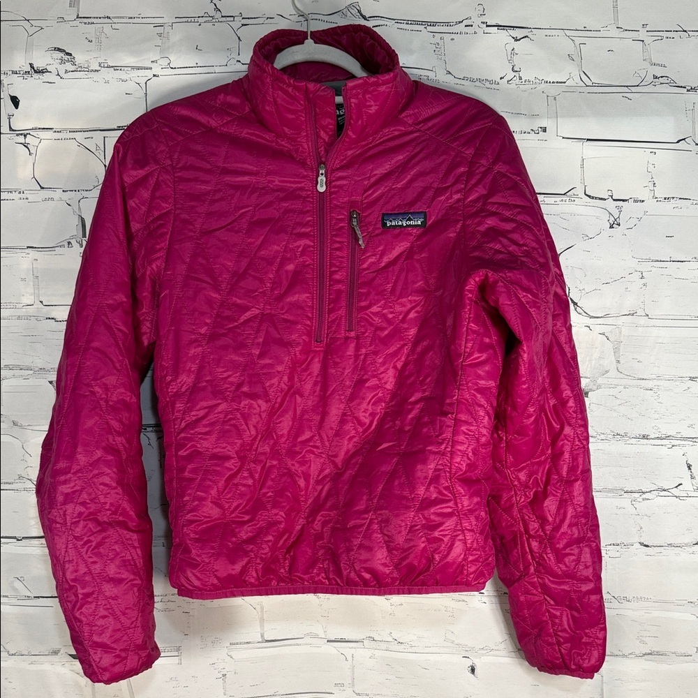 Patagonia Women's Nano Puff Pullover 1/2 zip PrimaLoft Magenta Sz XS lightweight